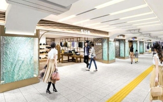 新たな２番街のイメージ。店舗は全て区画を囲む通路に面する（神戸地下街提供）