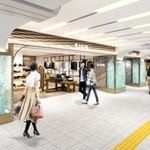 新たな２番街のイメージ。店舗は全て区画を囲む通路に面する（神戸地下街提供）
