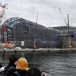 建設が進む「ジーライオンアリーナ神戸」＝８日午後、神戸市中央区新港町（撮影・三津山朋彦）