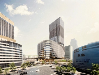 ２０２９年度に開業予定のＪＲ三ノ宮新駅ビルの完成イメージ図（ＪＲ西日本提供）