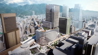 ２０２９年度に開業予定のＪＲ三ノ宮新駅ビルの完成イメージ図（ＪＲ西日本提供）