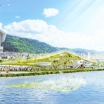アリーナの南にできる緑地「ＴＯＴＴＥＩ　ＰＡＲＫ（トッテイパーク）」のイメージ（Ｏｎｅ　Ｂｒｉｇｈｔ　ＫＯＢＥ提供）