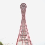 神戸ポートタワーのリニューアルオープンを祝って集まった人たち＝２６日午前、神戸市中央区波止場町（撮影・斎藤雅志）