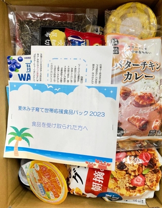 昨年の「応援食品パック」（フードバンク関西提供）