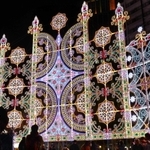 夜空に電飾が浮かび上がった神戸ルミナリエ＝１月１９日、神戸市中央区加納町６、東遊園地
