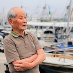 川﨑健司さんが１９４５年７月７日にＢ２９を見上げた砂浜は漁港になっていた＝明石市林３