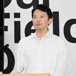 定例会見で辞職を否定する斎藤元彦知事＝１０日午後、兵庫県庁