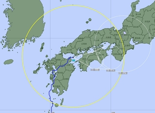 台風１０号の予想進路図（３０日正午現在）＝気象庁ＨＰより