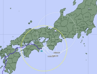 台風１０号の予想進路図（３１日午前６時現在）＝気象庁ＨＰより