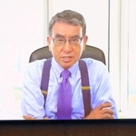 オンラインで記念講演する河野太郎デジタル相＝淡路市夢舞台