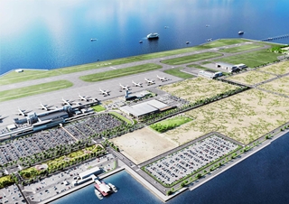 国際チャーター便が発着する第２ターミナルビル完成後の神戸空港のイメージ（神戸市提供）