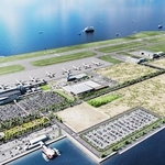 国際チャーター便が発着する第２ターミナルビル完成後の神戸空港のイメージ（神戸市提供）