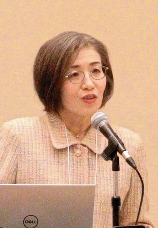 大会長を務めた作業療法士で神戸大大学院保健学研究科の四本かやの准教授＝神戸市中央区港島中町６、神戸商工会議所会館