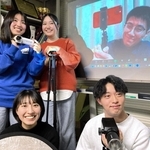 映像作品をつくった大学生ら＝姫路市新在家本町１、兵庫県立大姫路環境人間キャンパス