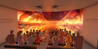 関西パビリオンの兵庫県ゾーンのシアター型展示「ＨＹＯＧＯ（ひょうご）ミライバス」のイメージ図（県提供）