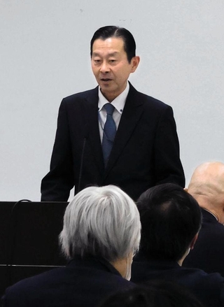 大阪・関西万博を前に、事業者間の連携強化を訴える兵庫県警の伊藤博文警備部長＝県警本部