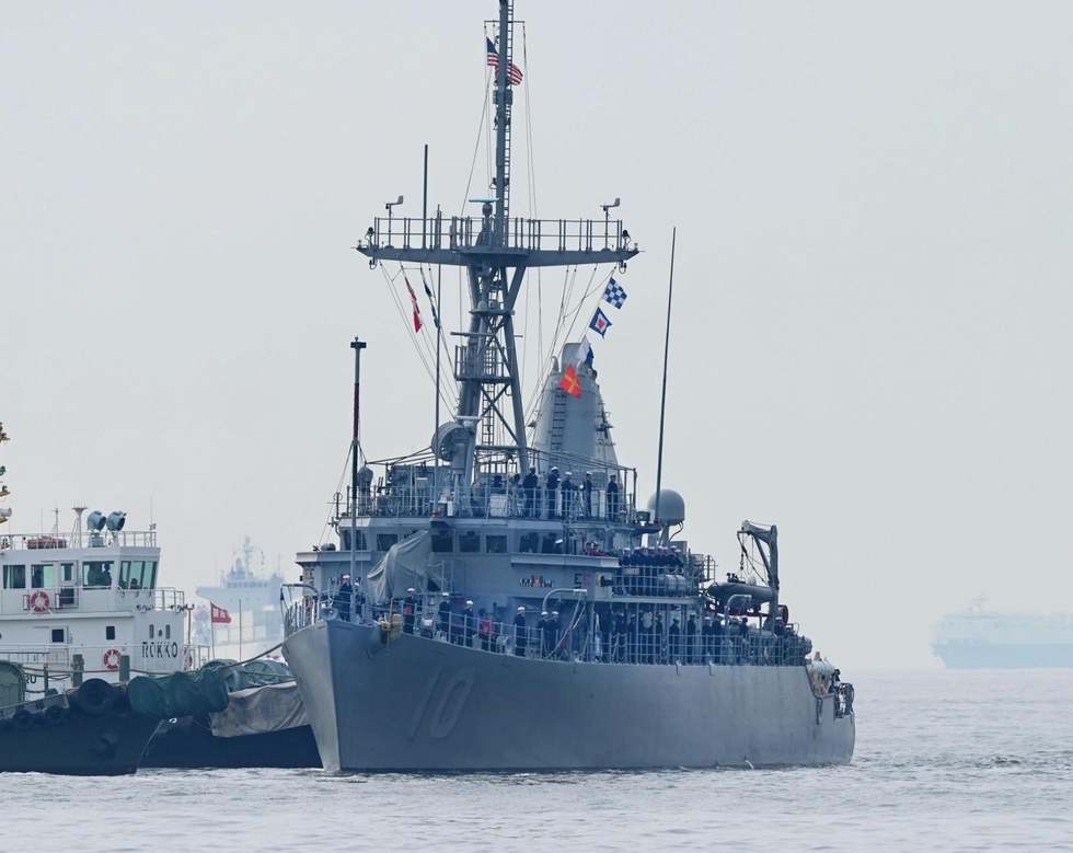 非核証明書提出せず、神戸港に米軍艦が初入港 海軍の掃海艦