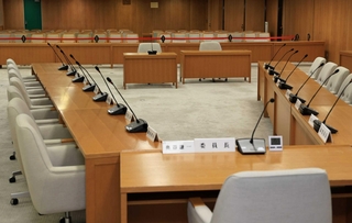 兵庫県議会百条委員会が開かれる会合場所＝兵庫県庁