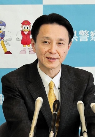 離任会見に臨む兵庫県警の村井紀之本部長＝神戸市中央区（撮影・森下陽介）