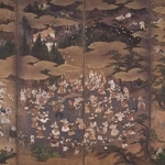 「花下群舞図（左隻）」（神戸市立博物館提供）