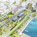 再整備した京橋地区のイメージ。船だまりを一部埋め立て、緑豊かな公園を整備する（神戸市提供）
