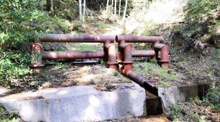 流木を止めるため、兵庫県が渓流に設けるコンクリート製の設備（県提供）