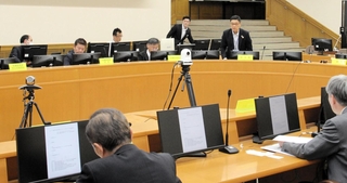 住宅再建共済制度のあり方を検討する有識者会議の初会合＝県災害対策センター