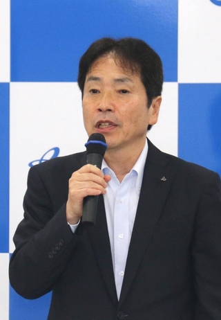 阪神高速道路の社長に就任した上松英司氏＝大阪市北区、阪神高速道路