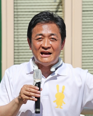 支持を呼びかける国民民主党の玉木雄一郎代表＝７日午後、神戸市中央区