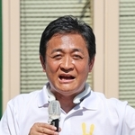 支持を呼びかける国民民主党の玉木雄一郎代表＝７日午後、神戸市中央区