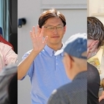 （左から）ラジオに出演し、選挙戦を振り返る泉房穂氏＝２１日午前、神戸市中央区東川崎町１、ラジオ関西（撮影・大田将之）駅前で有権者に手を振る高橋光男氏＝２１日午前、ＪＲ三ノ宮駅前（撮影・中西幸大）当選を支援者に報告し、握手する加田裕之氏＝２１日午後、神戸市中央区元町通２（撮影・笠原次郎） 