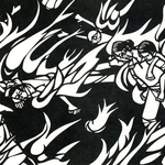「ヒロシマは焦熱地獄であった」と寺尾知文さんが表現した切り絵（「原爆　ヒロシマ」より）
