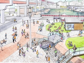 神戸市が神戸海軍操練所跡に設ける展示施設のイメージ図。中央下が直接見ることができる遺構の一部（同市提供）