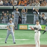 阪神と巨人による今季最後の「伝統の一戦」。敗れたものの、５回に一時勝ち越した際は阪神ベンチが盛り上がった＝１３日午後、東京ドーム（撮影・金田祐二）