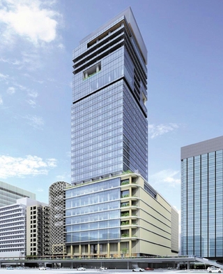 神戸三宮ツインゲートの１期ビルの完成イメージ（神戸市提供）