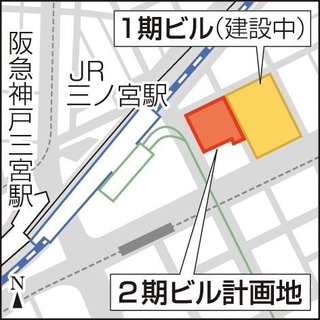 神戸三宮ツインゲートの計画地