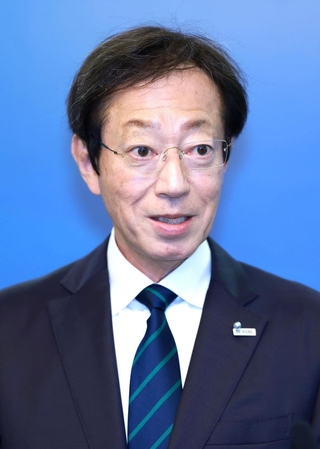 ４選を決めて初の会見に臨んだ久元喜造神戸市長＝神戸市役所（撮影・笠原次郎）
