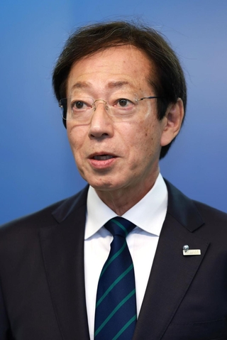 ４選を決めて初の会見に臨んだ久元喜造神戸市長＝神戸市役所（撮影・笠原次郎）