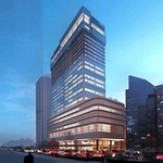 建て替えられる神戸市役所本庁舎２号館のイメージ。最上階にホテルのロビーが入る予定