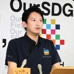 定例会見で話す斎藤元彦知事＝兵庫県庁