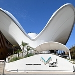 大阪・関西万博のクウェートパビリオン＝１４日午後、大阪市此花区の夢洲（撮影・斎藤雅志）