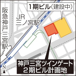 神戸三宮ツインゲート２期ビル計画地