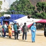 阪神・淡路大震災発生後、東遊園地は救援物資の集配拠点となった＝１９９５年１月１８日、神戸市中央区（市提供、画像の一部を加工しています）