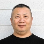 洲本市長選への立候補を表明した馬崎泰成氏＝南あわじ市津井