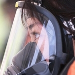 関西写真記者協会新人賞に選ばれた「守るべきもの、瞳の先に」の１こま