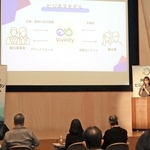 独創性に富んだビジネスプランを発表する学生たち＝神戸市灘区六甲台町、神戸大百年記念館