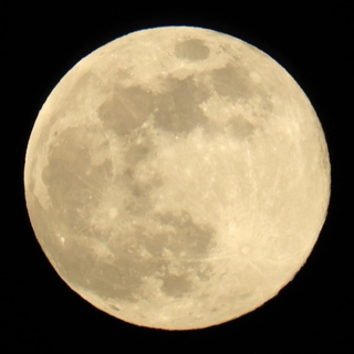 夜空に輝く満月＝３日午後５時３０分、神戸市中央区から