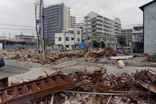 １９９５年９月に撮影した御菅西地区＝神戸市長田区御蔵通