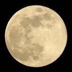 夜空に輝く満月＝３日午後５時３０分、神戸市中央区から