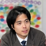 珠洲市での活動について話す森田貴志さん＝石川県・珠洲市役所（撮影・斎藤雅志）